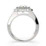 Amalia Round Cut Halo Pave Engagement Ring Setting - Nivetta